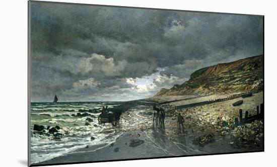 La Pointe de la Heve at Low Tide-Claude Monet-Mounted Premium Giclee Print