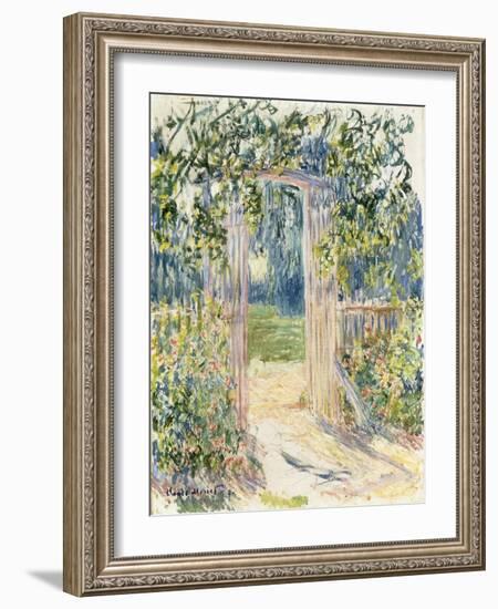 La Porte du Jardin, Vetheuil, 1881-Claude Monet-Framed Giclee Print