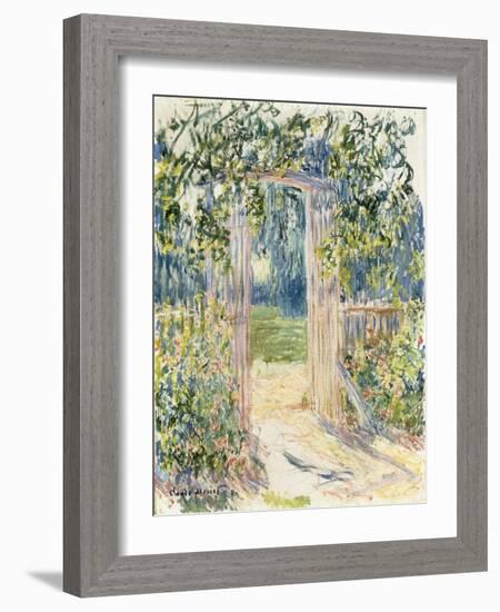 La Porte du Jardin, Vetheuil, 1881-Claude Monet-Framed Giclee Print