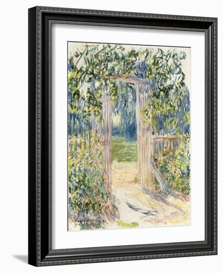 La Porte du Jardin, Vetheuil, 1881-Claude Monet-Framed Giclee Print