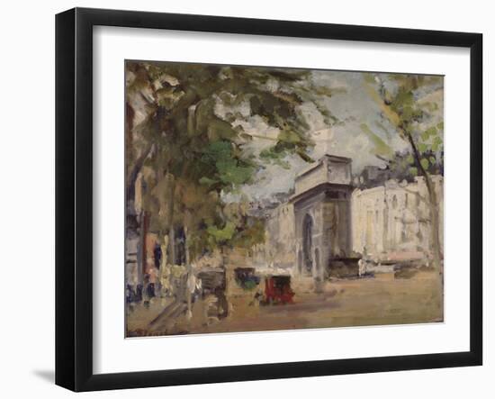 La Porte St. Martin (Oil on Canvas Board)-Jacques-emile Blanche-Framed Giclee Print
