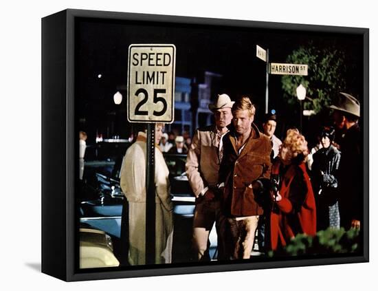 La Poursuite Impitoyable THE CHASE d'ArthurPenn with Marlon Brando and Robert Redford, 1966 (photo)-null-Framed Stretched Canvas