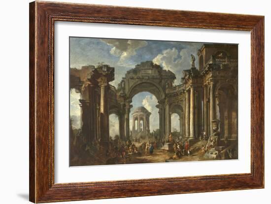 La prédication d'un apôtre dans des ruines d'architecture-Giovanni Paolo Pannini-Framed Giclee Print