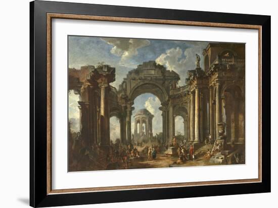 La prédication d'un apôtre dans des ruines d'architecture-Giovanni Paolo Pannini-Framed Giclee Print