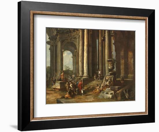 La prédication d'un apôtre dans des ruines d'architecture-Giovanni Paolo Pannini-Framed Giclee Print