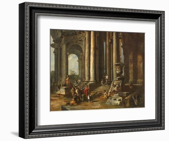 La prédication d'un apôtre dans des ruines d'architecture-Giovanni Paolo Pannini-Framed Giclee Print