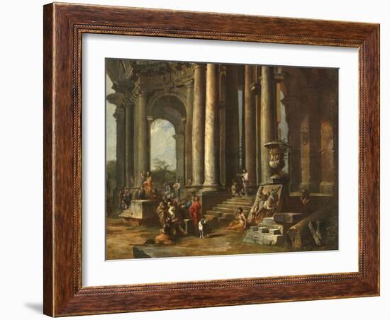 La prédication d'un apôtre dans des ruines d'architecture-Giovanni Paolo Pannini-Framed Giclee Print