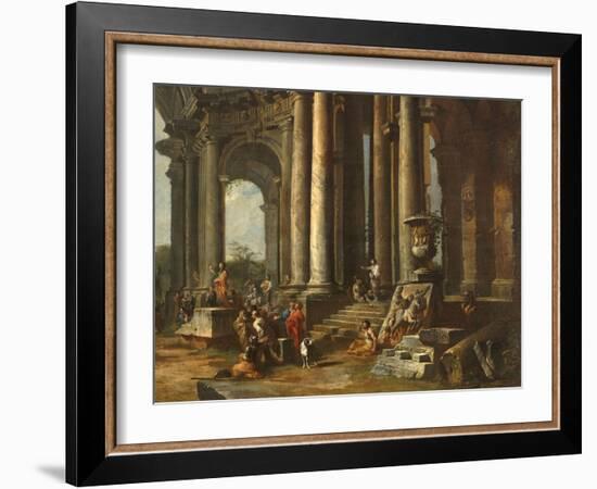 La prédication d'un apôtre dans des ruines d'architecture-Giovanni Paolo Pannini-Framed Giclee Print