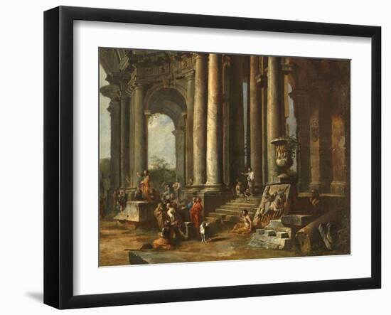 La prédication d'un apôtre dans des ruines d'architecture-Giovanni Paolo Pannini-Framed Giclee Print