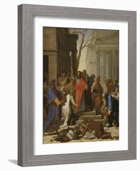 La Prédication de saint Paul à Ephèse-Eustache Le Sueur-Framed Giclee Print