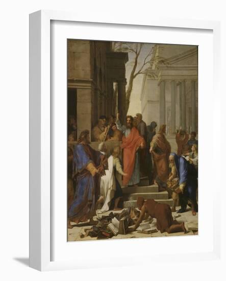 La Prédication de saint Paul à Ephèse-Eustache Le Sueur-Framed Giclee Print