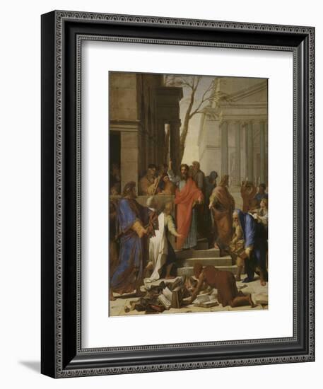 La Prédication de saint Paul à Ephèse-Eustache Le Sueur-Framed Giclee Print