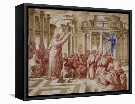 La Prédication de saint Paul aux Athéniens-Raffaello Sanzio-Framed Premier Image Canvas