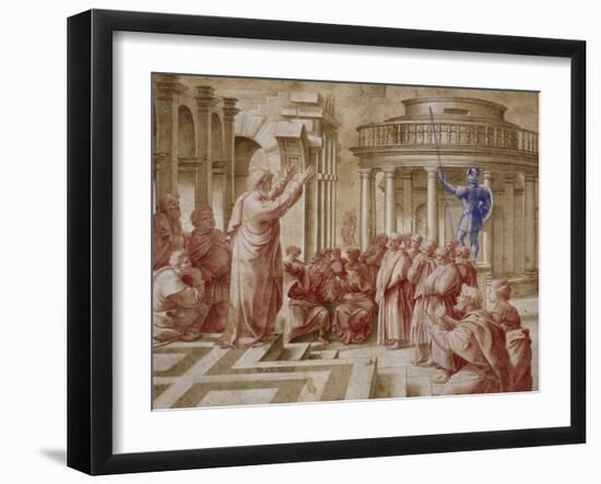 La Prédication de saint Paul aux Athéniens-Raffaello Sanzio-Framed Giclee Print