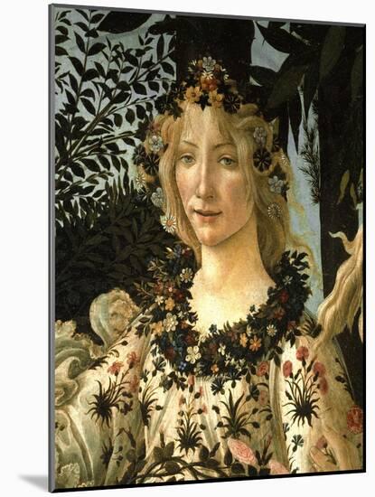 La Primavera .Detail of Spring c.1477-1490.-Sandro Botticelli-Mounted Giclee Print