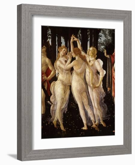 La Primavera (Spring) Detail of Three Graces, c.1475-Sandro Botticelli-Framed Giclee Print