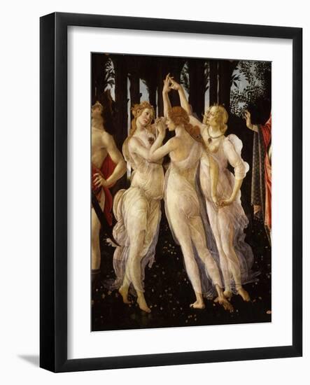 La Primavera (Spring) Detail of Three Graces, c.1475-Sandro Botticelli-Framed Giclee Print