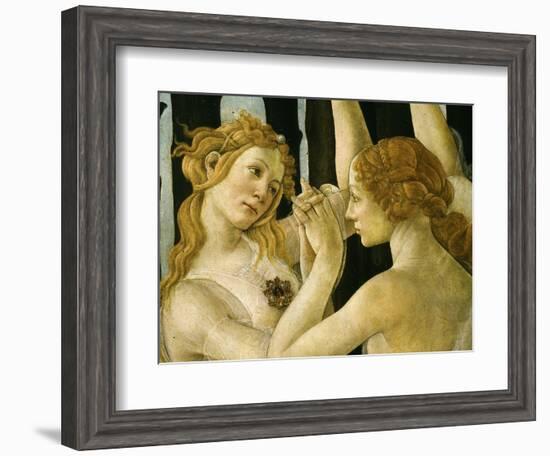 La Primavera (Spring) Detail of Two of the Three Graces c.1475-Sandro Botticelli-Framed Giclee Print