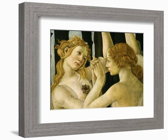 La Primavera (Spring) Detail of Two of the Three Graces c.1475-Sandro Botticelli-Framed Giclee Print