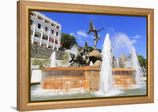 La Princesa Fountain in Old San Juan, Puerto Rico, Caribbean-Richard Cummins-Framed Premier Image Canvas