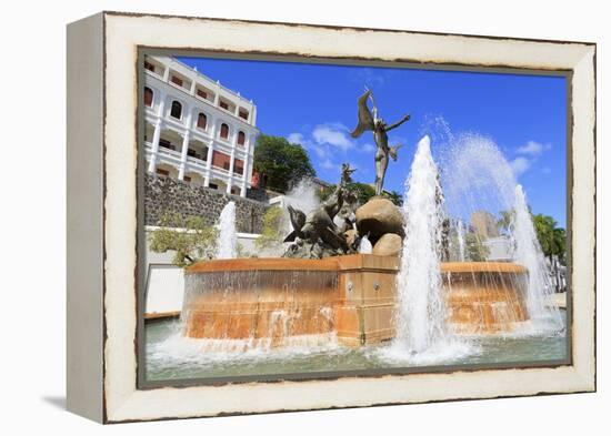 La Princesa Fountain in Old San Juan, Puerto Rico, Caribbean-Richard Cummins-Framed Premier Image Canvas