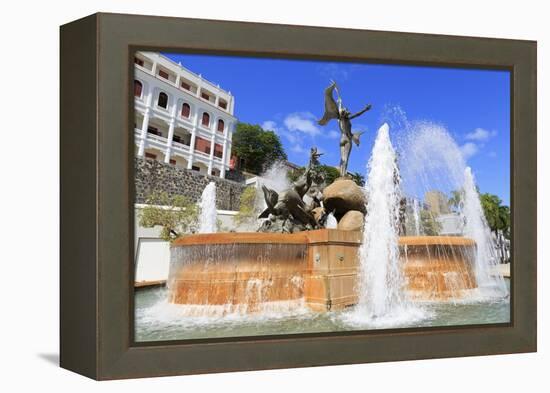 La Princesa Fountain in Old San Juan, Puerto Rico, Caribbean-Richard Cummins-Framed Premier Image Canvas