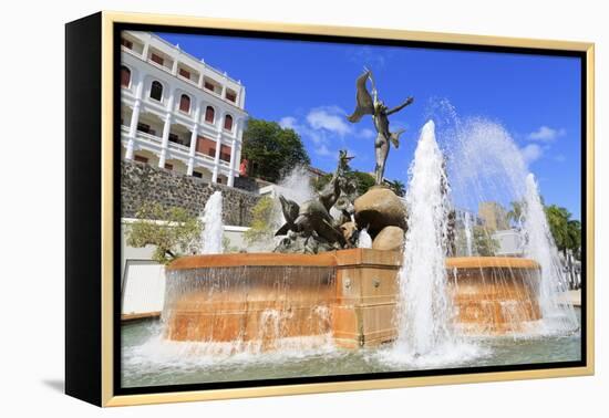 La Princesa Fountain in Old San Juan, Puerto Rico, Caribbean-Richard Cummins-Framed Premier Image Canvas