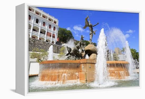 La Princesa Fountain in Old San Juan, Puerto Rico, Caribbean-Richard Cummins-Framed Premier Image Canvas