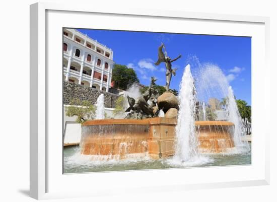 La Princesa Fountain in Old San Juan, Puerto Rico, Caribbean-Richard Cummins-Framed Photographic Print