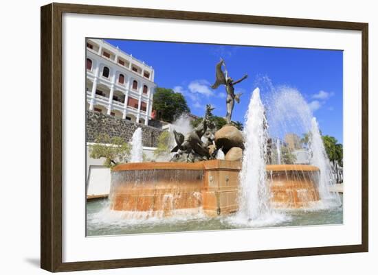 La Princesa Fountain in Old San Juan, Puerto Rico, Caribbean-Richard Cummins-Framed Photographic Print