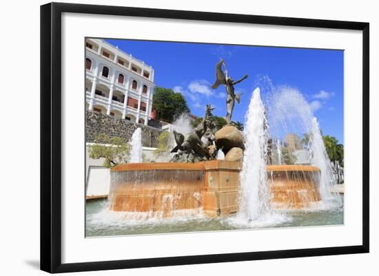 La Princesa Fountain in Old San Juan, Puerto Rico, Caribbean-Richard Cummins-Framed Photographic Print