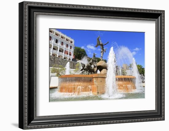 La Princesa Fountain in Old San Juan, Puerto Rico, Caribbean-Richard Cummins-Framed Photographic Print