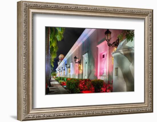 La Princesa Night Scene, San Juan, Puerto Rico-George Oze-Framed Photographic Print