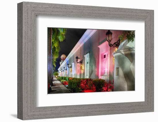 La Princesa Night Scene, San Juan, Puerto Rico-George Oze-Framed Photographic Print