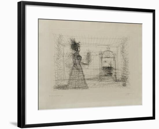 La princesse à la rose-Jean Carzou-Framed Premium Edition