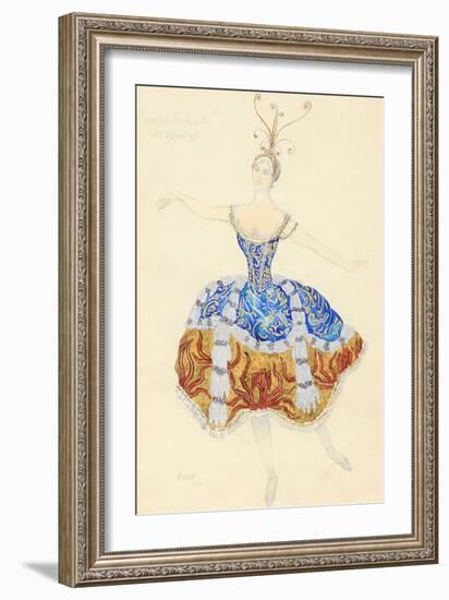 La Princesse Enchantée. Costume Design for the Ballet the Sleeping Princess, 1921-Léon Bakst-Framed Giclee Print