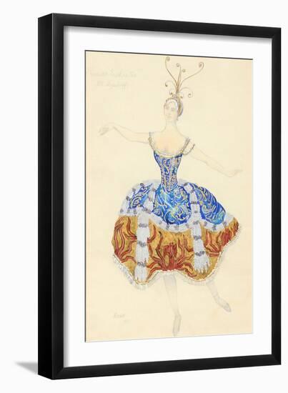La Princesse Enchantée. Costume Design for the Ballet the Sleeping Princess, 1921-Léon Bakst-Framed Giclee Print