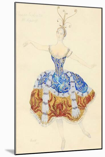 La Princesse Enchantée. Costume Design for the Ballet the Sleeping Princess, 1921-Léon Bakst-Mounted Giclee Print