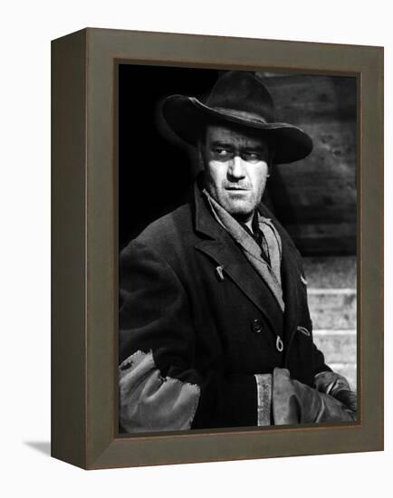 La Prisonniere du Desert THE SEARCHERS by JohnFord with John Wayne, 1956 (b/w photo)-null-Framed Stretched Canvas