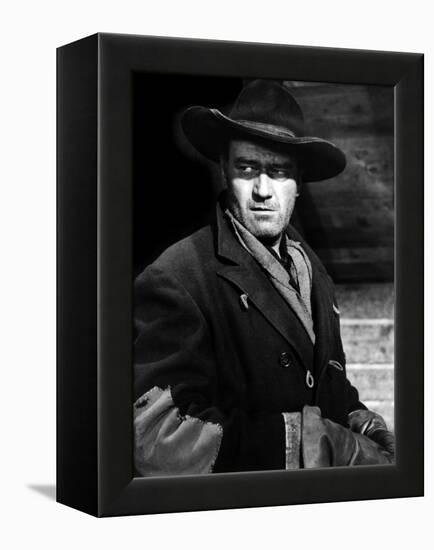 La Prisonniere du Desert THE SEARCHERS by JohnFord with John Wayne, 1956 (b/w photo)-null-Framed Stretched Canvas