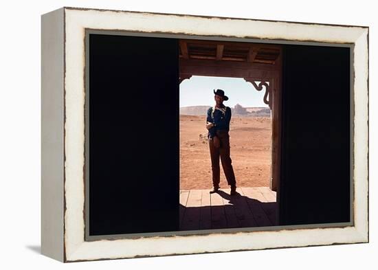 La Prisonniere du Desert THE SEARCHERS by JohnFord with John Wayne, 1956 (photo)-null-Framed Stretched Canvas