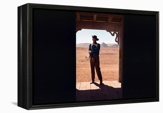 La Prisonniere du Desert THE SEARCHERS by JohnFord with John Wayne, 1956 (photo)-null-Framed Stretched Canvas