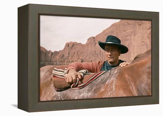 La Prisonniere du Desert THE SEARCHERS by JohnFord with John Wayne, 1956 (photo)-null-Framed Stretched Canvas