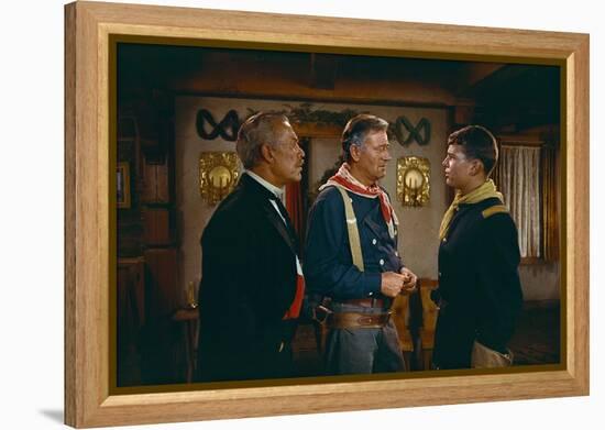 La Prisonniere du Desert THE SEARCHERS by JohnFord with Samuel Johnson Clayton, John Wayne and Patr-null-Framed Stretched Canvas