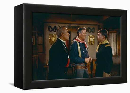 La Prisonniere du Desert THE SEARCHERS by JohnFord with Samuel Johnson Clayton, John Wayne and Patr-null-Framed Stretched Canvas