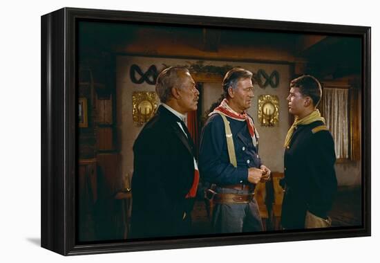 La Prisonniere du Desert THE SEARCHERS by JohnFord with Samuel Johnson Clayton, John Wayne and Patr-null-Framed Stretched Canvas