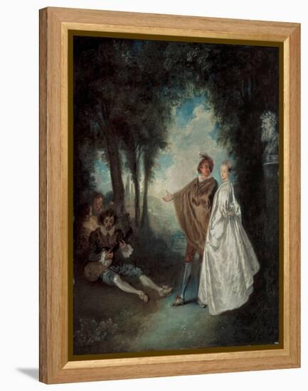 La Promenade, 17Th-18Th Century (Oil on Canvas)-Jean Antoine Watteau-Framed Premier Image Canvas