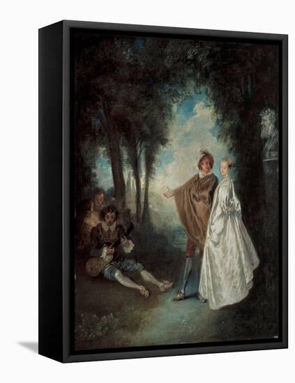 La Promenade, 17Th-18Th Century (Oil on Canvas)-Jean Antoine Watteau-Framed Premier Image Canvas