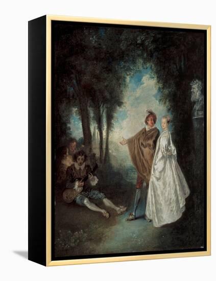 La Promenade, 17Th-18Th Century (Oil on Canvas)-Jean Antoine Watteau-Framed Premier Image Canvas