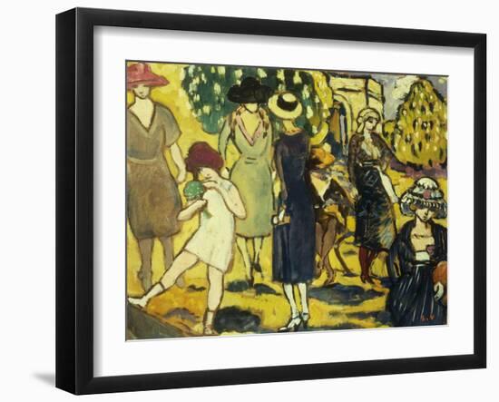 La Promenade a L'arc De Triomphe, 1919 (Oil on Panel)-Louis Valtat-Framed Giclee Print